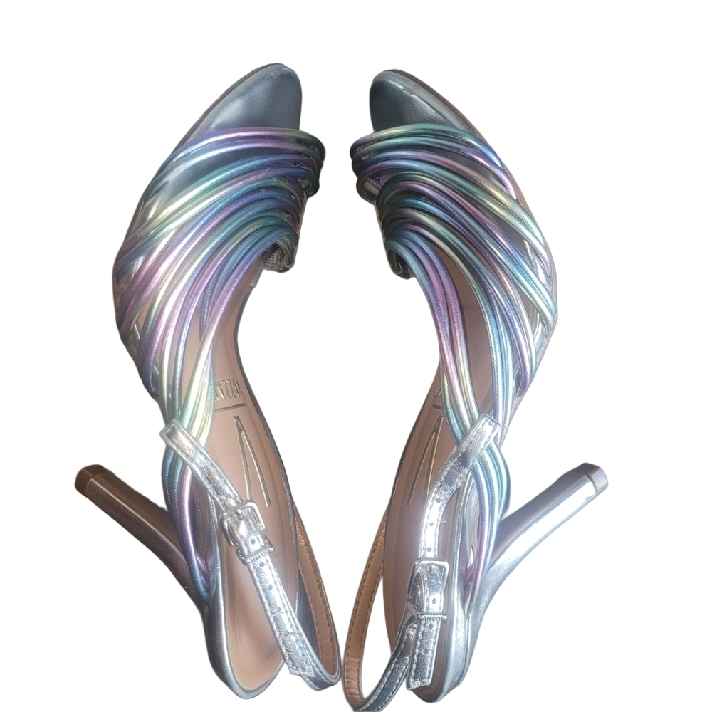 Vizzano Colorful Metallic Silver Heels Size 6